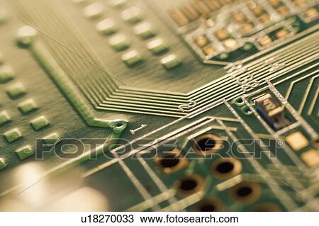 Stock Image - Studio shot of computer chip. Fotosearch