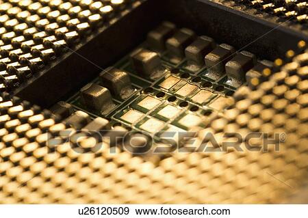 Stock Photo - Studio shot of computer chip. Fotosearch