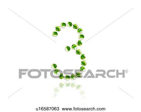 Stock Image - Studio shot of green marbles arranged in Exclamation Point. Fotosearch