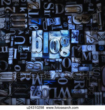 Stock Photo - Studio shot of letterpress spelling out blog. Fotosearch