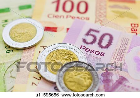 Stock Photograph - Studio shot of Mexican currency. Fotosearch
