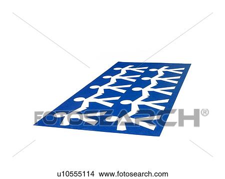Picture - Studio shot of negative image of people paper chain. Fotosearch