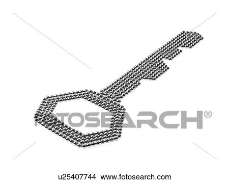 Picture - Studio shot of Pachinko balls arranged in key. Fotosearch