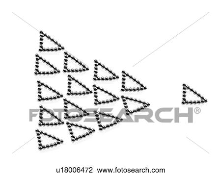 Stock Image - Studio shot of Pachinko balls arranged in group of triangles. Fotosearch