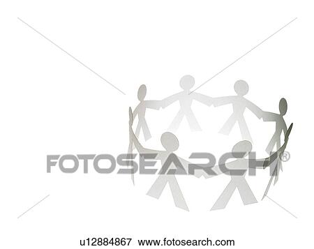 Studio shot of people paper chain View Large Photo Image Stock Photo - Studio shot of people paper chain. Fotosearch