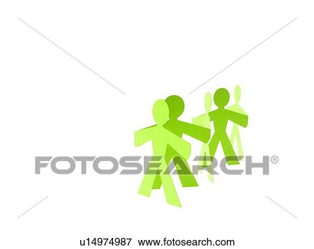 Stock Photo - Studio shot of people paper chain. Fotosearch