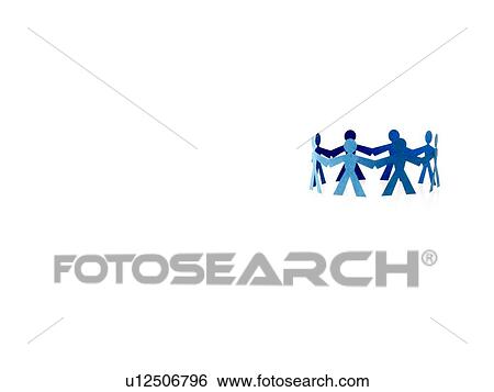 Stock Photograph - Studio shot of people paper chain. Fotosearch