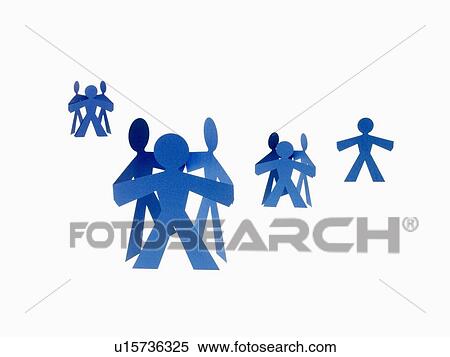 Stock Photography - Studio shot of people paper chain. Fotosearch