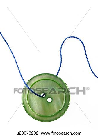 Studio shot of single green button on thread View Large Photo Image Stock Image - Studio shot of single green button on thread. Fotosearch
