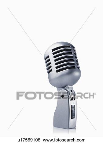 Studio shot of vintage-themed modern microphone on white background View Large Photo Image Stock Photo - Studio shot of vintage-themed modern microphone on white background. Fotosearch