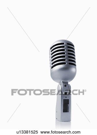 Studio shot of vintage-themed modern microphone on white background View Large Photo Image Stock Photography - Studio shot of vintage-themed modern microphone on white background. Fotosearch