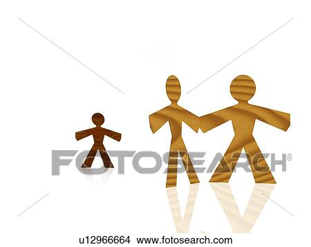 Picture - Studio shot of wood grain stick figures. Fotosearch