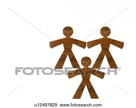 Stock Photo - Studio shot of wood grain stick figures. Fotosearch