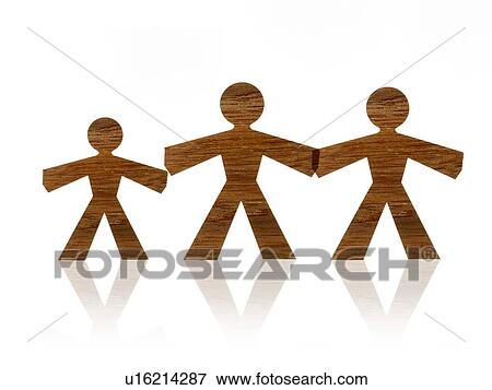 Stock Photo - Studio shot of wood grain stick figures. Fotosearch