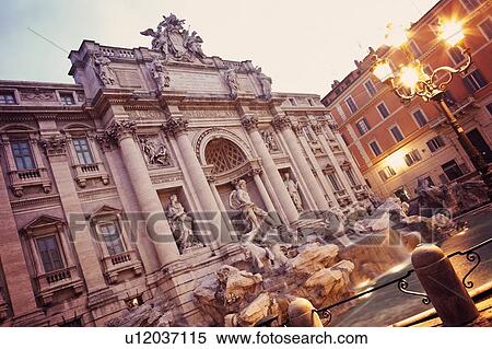 Trevi Fountain in early morning View Large Photo Image Stock Photography - Trevi Fountain in early morning. Fotosearch