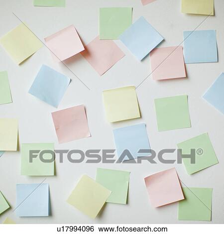 Variety of blank adhesive notes on wall View Large Photo Image Stock Photograph - Variety of blank adhesive notes on wall. Fotosearch