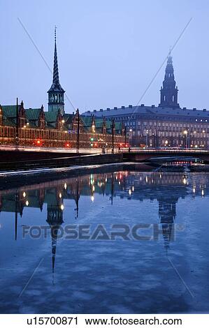 View over canal towards Copenhagen Stock Exchange and Christiansborg Castle View Large Photo Image Stock Image - View over canal towards Copenhagen Stock Exchange and Christiansborg Castle. Fotosearch