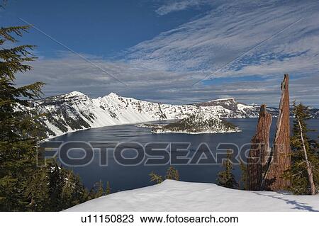 View over Crater Lake in winter View Large Photo Image Stock Image - View over Crater Lake in winter. Fotosearch