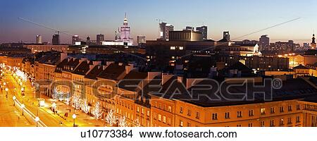 Picture - View over Krakowskie Przedmiescie towards downtown. Fotosearch