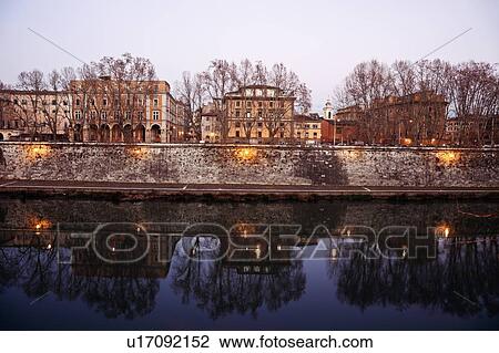 Stock Image - View over Tiber River in early morning. Fotosearch
