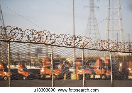 Wire mesh in car park View Large Photo Image Stock Image - Wire mesh in car park. Fotosearch