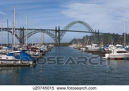 Yaquina Bay Bridge View Large Photo Image Stock Photography - Yaquina Bay Bridge. Fotosearch