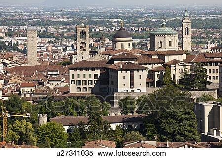 Stock Photography - Aerial view of buildings in city. Fotosearch