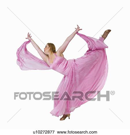 Stock Photo - Ballroom dancer posing on one foot. Fotosearch