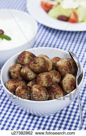 Bowl of keftedakia meatballs View Large Photo Image Stock Image - Bowl of keftedakia meatballs. Fotosearch
