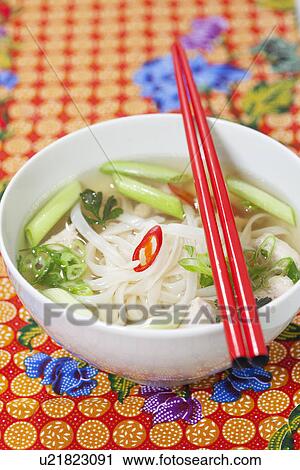 Bowl of noodle soup View Large Photo Image Stock Image - Bowl of noodle soup. Fotosearch