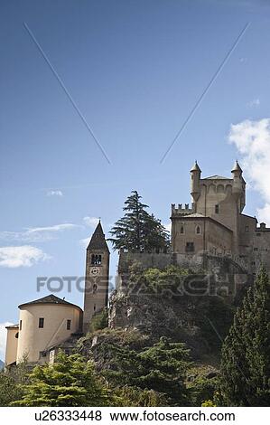 Stock Photo - Castle built on rural hillside. Fotosearch
