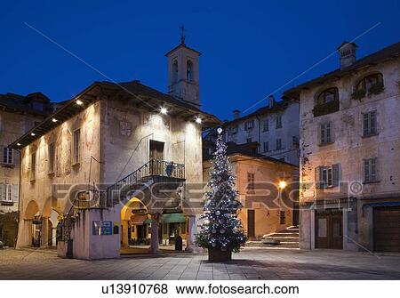 Stock Photo - Christmas tree in town square. Fotosearch