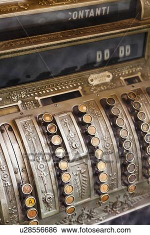 Close up of antique cash register View Large Photo Image Stock Photograph - Close up of antique cash register. Fotosearch