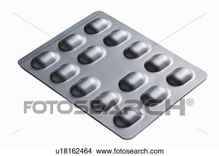 Picture - Close up of blister pack of pills. Fotosearch