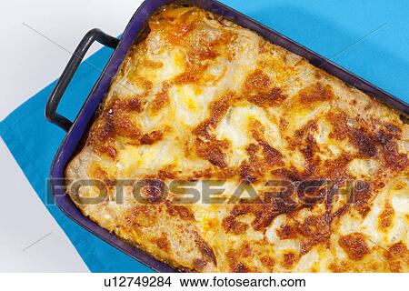 Close up of dish of lasagna View Large Photo Image Picture - Close up of dish of lasagna. Fotosearch