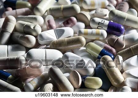 Close up of pile of assorted pills View Large Photo Image Stock Photo - Close up of pile of assorted pills. Fotosearch