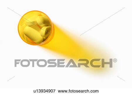 Stock Photo - Close up of tube of Vicodin pills. Fotosearch