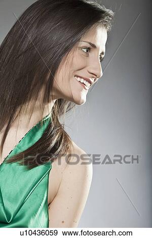 Stock Photo - Close up of womans smiling face. Fotosearch