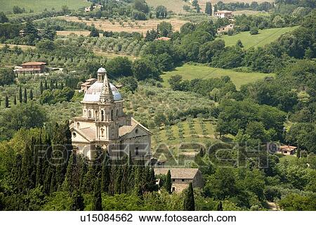 Stock Image - Ornate cathedral in rural landscape. Fotosearch