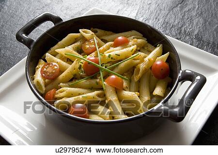 Plate of pasta and vegetables View Large Photo Image Picture - Plate of pasta and vegetables. Fotosearch
