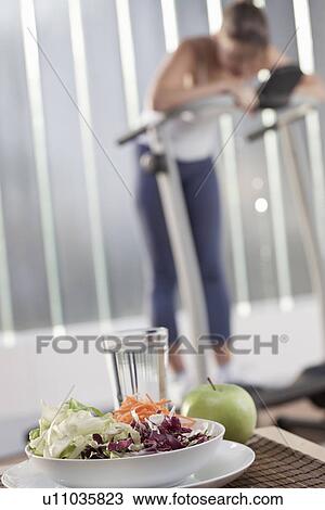 Plate of salad in home gym View Large Photo Image Stock Image - Plate of salad in home gym. Fotosearch