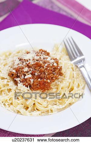 Plate of spaghetti bolognese View Large Photo Image Stock Image - Plate of spaghetti bolognese. Fotosearch
