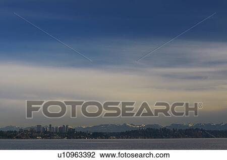 Seattle city skyline on water View Large Photo Image Stock Image - Seattle city skyline on water. Fotosearch