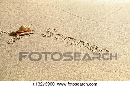 Sommer written in sand View Large Photo Image Stock Image - Sommer written in sand. Fotosearch