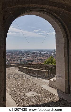 Stone archway overlooking city View Large Photo Image Stock Image - Stone archway overlooking city. Fotosearch