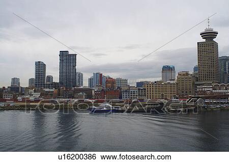 Vancouver city skyline on water View Large Photo Image Stock Photograph - Vancouver city skyline on water. Fotosearch