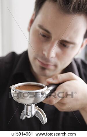 Barista using espresso machine View Large Photo Image Stock Image - Barista using espresso machine. Fotosearch