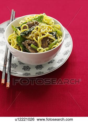 Bowl of beef and noodles View Large Photo Image Stock Photograph - Bowl of beef and noodles. Fotosearch