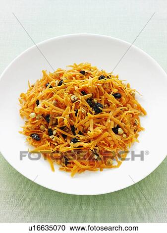 Bowl of grated carrot salad View Large Photo Image Stock Image - Bowl of grated carrot salad. Fotosearch