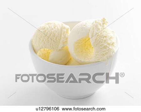 Stock Photograph - Close up of bowl of ice cream. Fotosearch